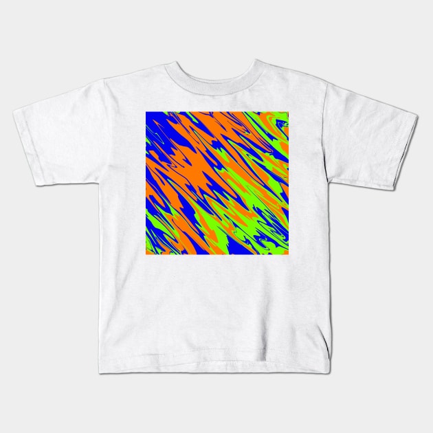 Spray Paint Orange Blue Lime Kids T-Shirt by BlakCircleGirl